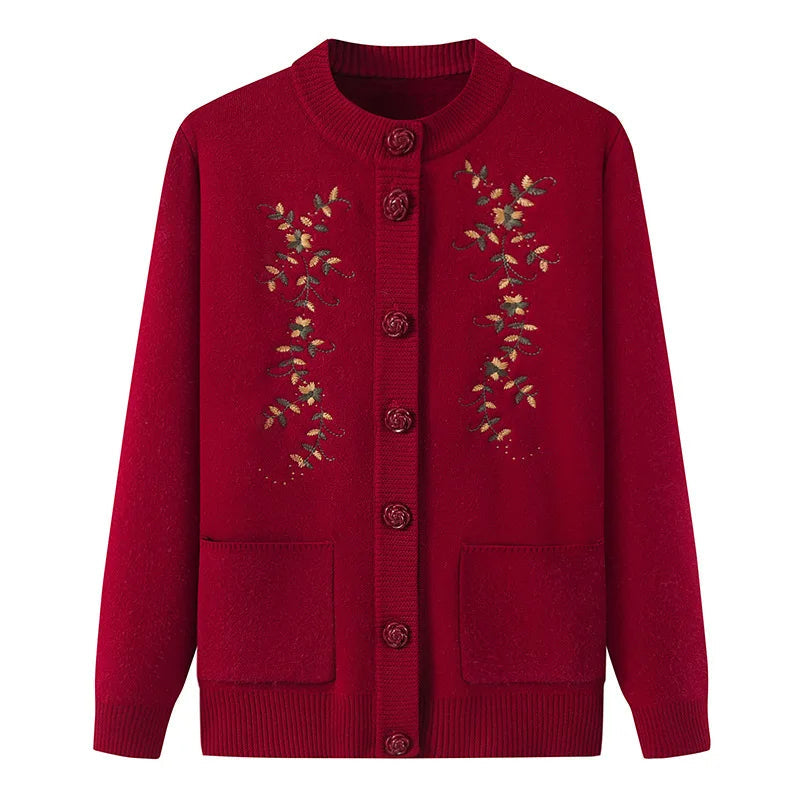 Trendiger Damen Cardigan Übergröße mit Retro-Print, ideal für bequeme Freizeit-Looks.