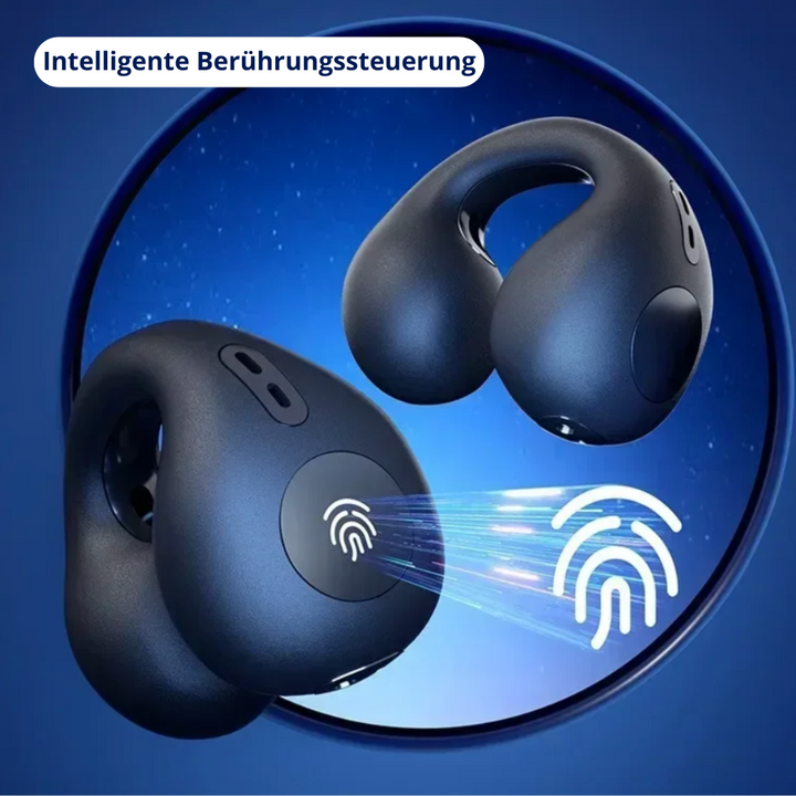 Freiheit mit kabellosen Knochenschall-Kopfhörern, ideal für Sportler, sicheres Hören der Umgebung.