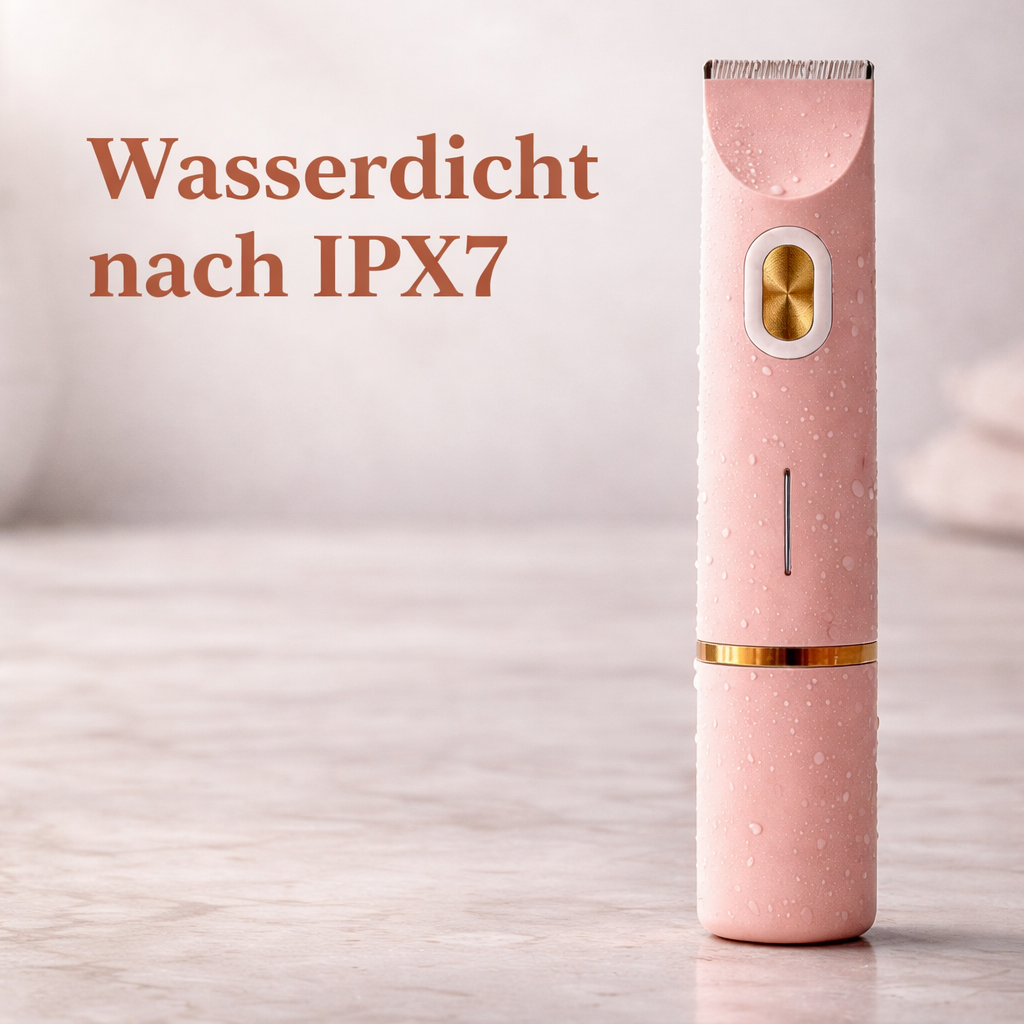 Hygienischer, wasserdichter elektrischer Damen Intimrasierer. Für einfache Reinigung und sichere Haarentfernung.