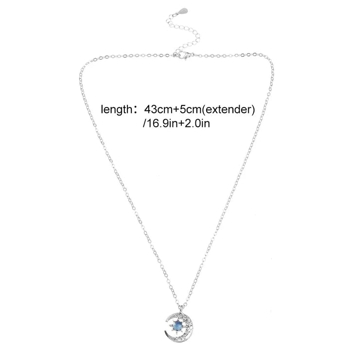 Funkelnde Damenkette mit Halbmond & Stern aus Silber und Kristall. Perfekte Geschenkidee für besondere Anlässe.