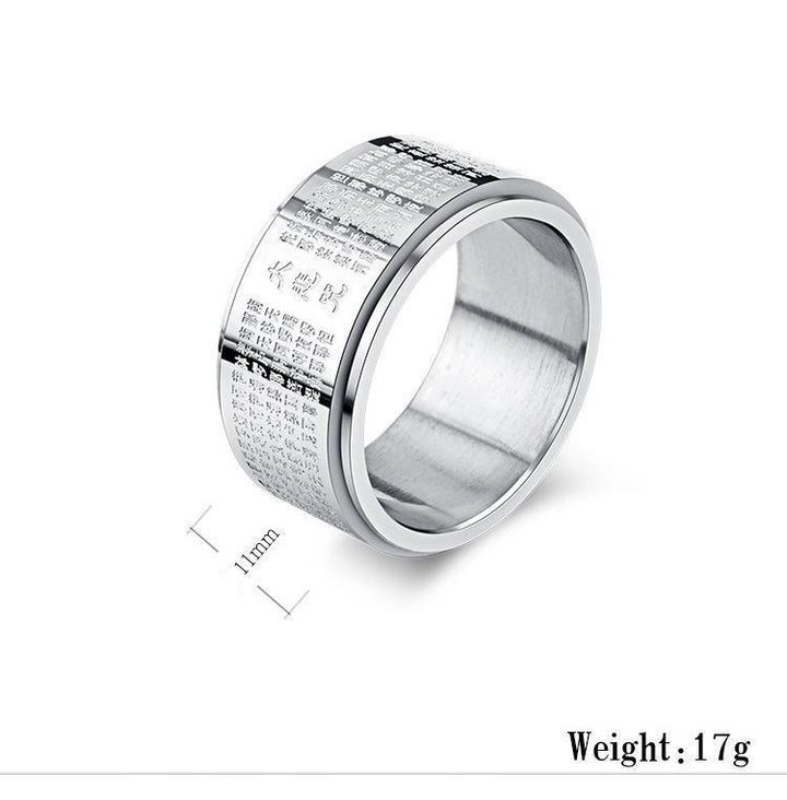 Bequemer Feng-Shui Edelstahl Zappelring, ideal als spirituelles Geschenk für Achtsamkeit & Wohlbefinden.