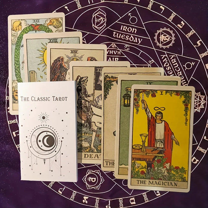 Braunes Tarotkarten-Set in dekorativer Box. Perfektes Geschenk für Spiritualität, Intuition & Meditation.