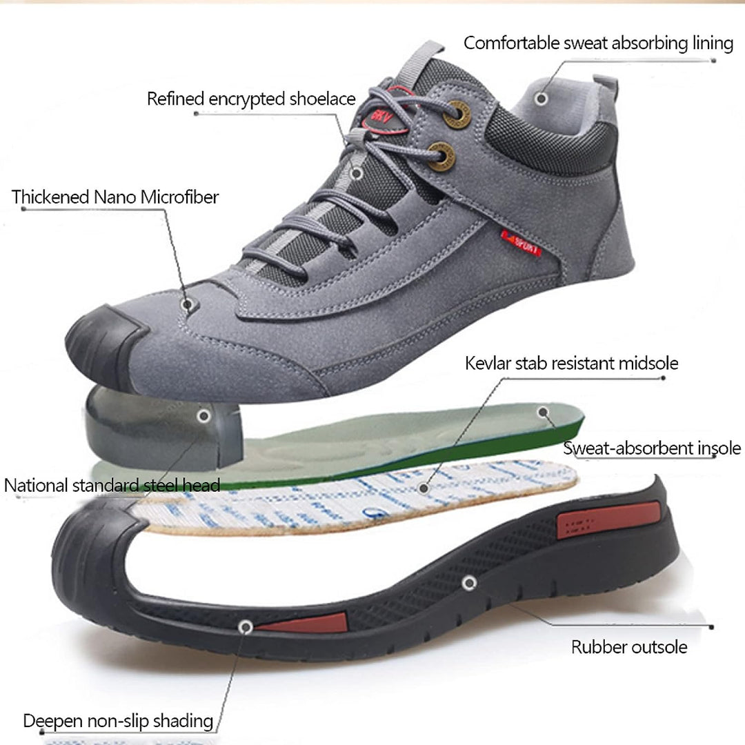 Wasserdichte & leichte Herren Industrieschuhe mit Stahlkappe, ideal für lange Arbeitstage.
