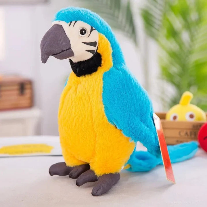 Sprechendes Papagei Plüschtier, interaktives Spielzeug für Kinder, Lernspielzeug zur Sprachförderung.