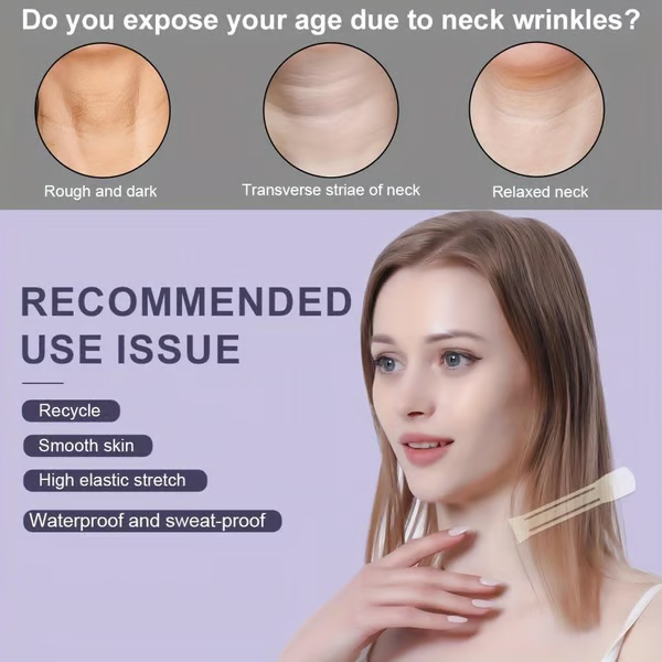Hypoallergenes, schweißresistentes Lifting-Tape. Effektive Gesichtsstraffung für Hals & Kieferbereich.