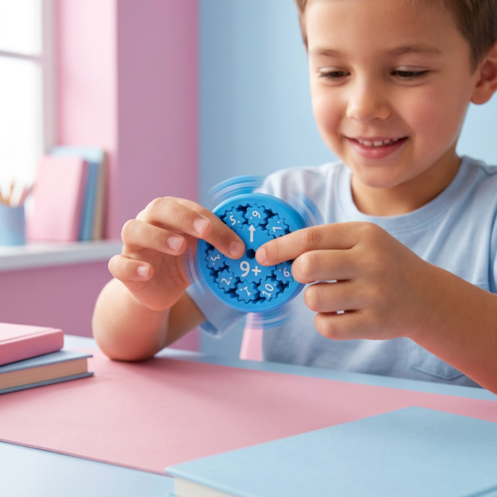 Mathe Lernspiel Fidget Spinner für Kinder, spielerisch Rechnen üben, Zahlen lernen. Pädagogisch wertvoll.