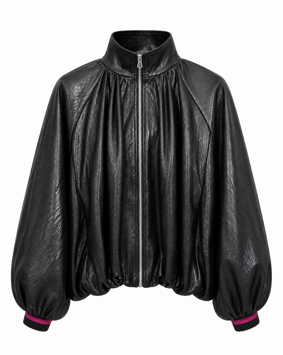 Modische Damen Oversized-Jacke mit Stehkragen & Ballonärmeln. Eine moderne Freizeit- & Übergangsjacke im Streetwear-Stil.