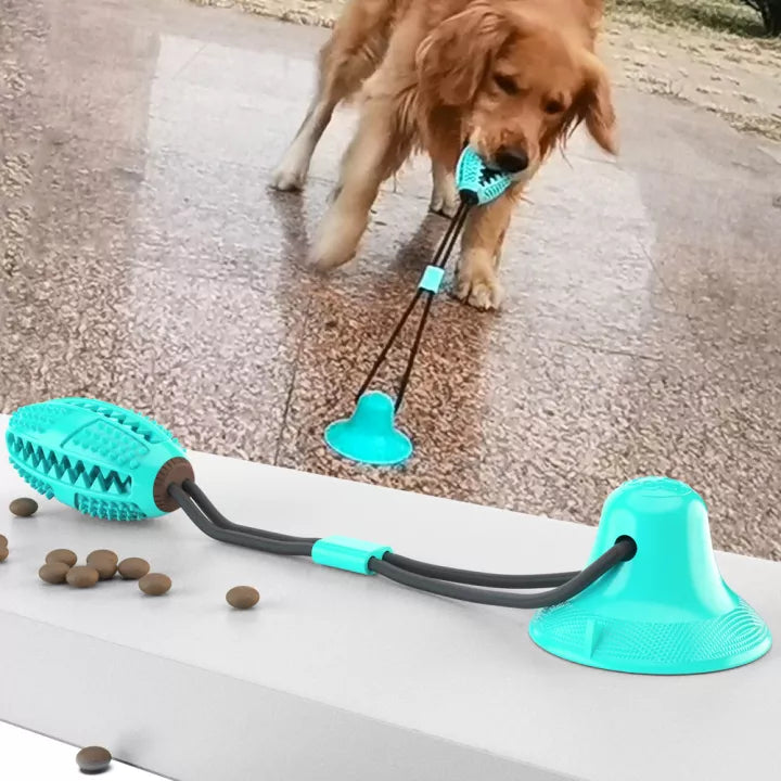 Vielseitiges Hundespielzeug aus strapazierfähigem Gummi. Perfekt als Zerrtau und Kauspielzeug zur Zahnpflege.