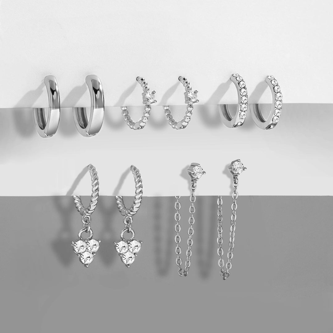 Modische Damen Retro Herzohrringe mit Zirkonia, ein stilvolles Fashion-Statement.