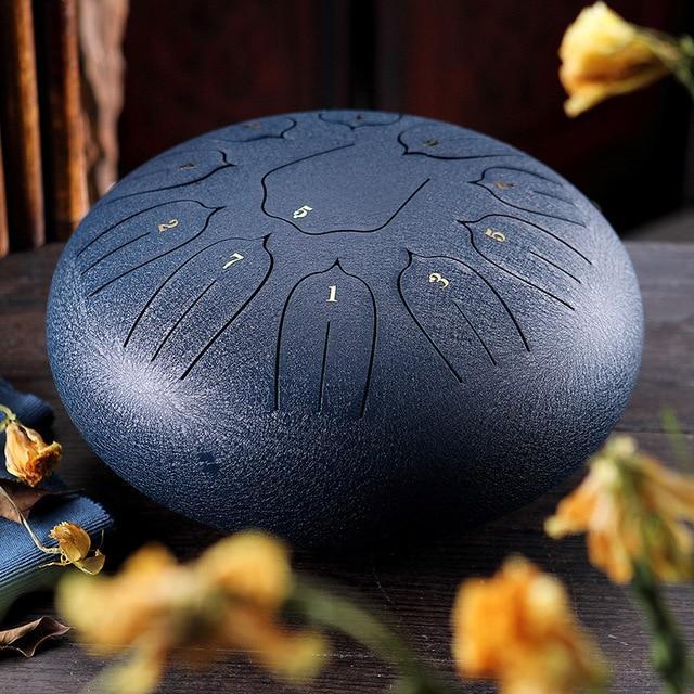 Anfängerfreundliche 8-Ton Stahl Zungentrommel für intuitive Musik & Meditation. Leicht spielbares Zungeninstrument.