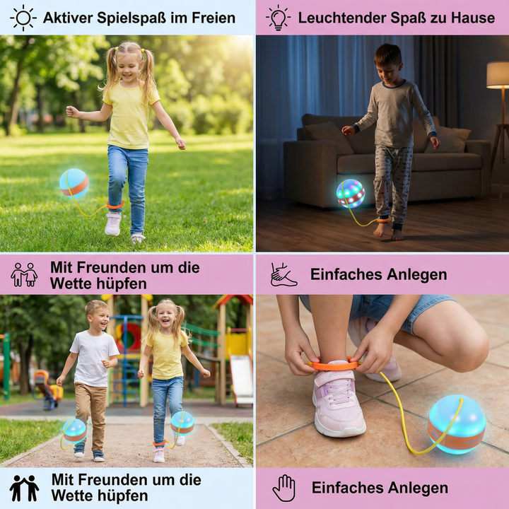 Knöchel Hüpfball für Kinder. Fördert spielerisch Koordination, Balance & gesunde Bewegung durch aktives Springen.