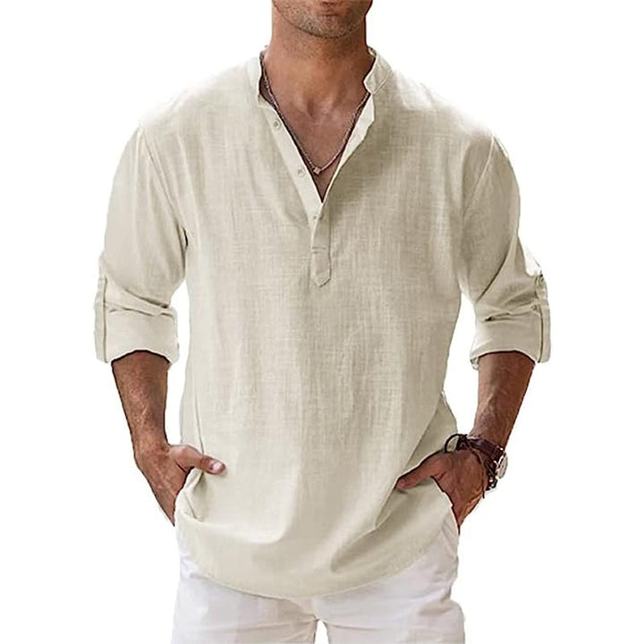 Herren Langarm Henley Freizeithemd, atmungsaktiv & strapazierfähig. Perfekt für aktive Männer.
