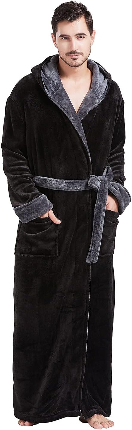 Zweifarbiger Herren Winter Bademantel, ein praktisches und stilvolles Geschenk.