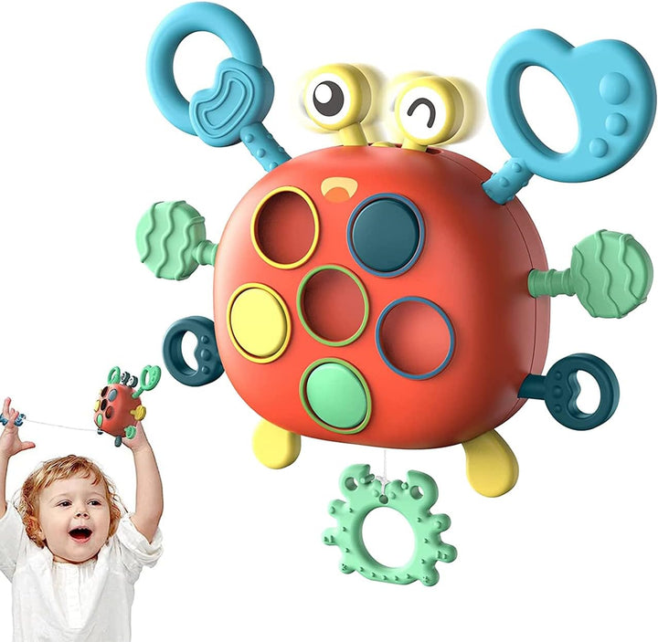 Bunter sensorischer Greifling, fördert Motorik & Farberkennung bei Babys. Montessori.