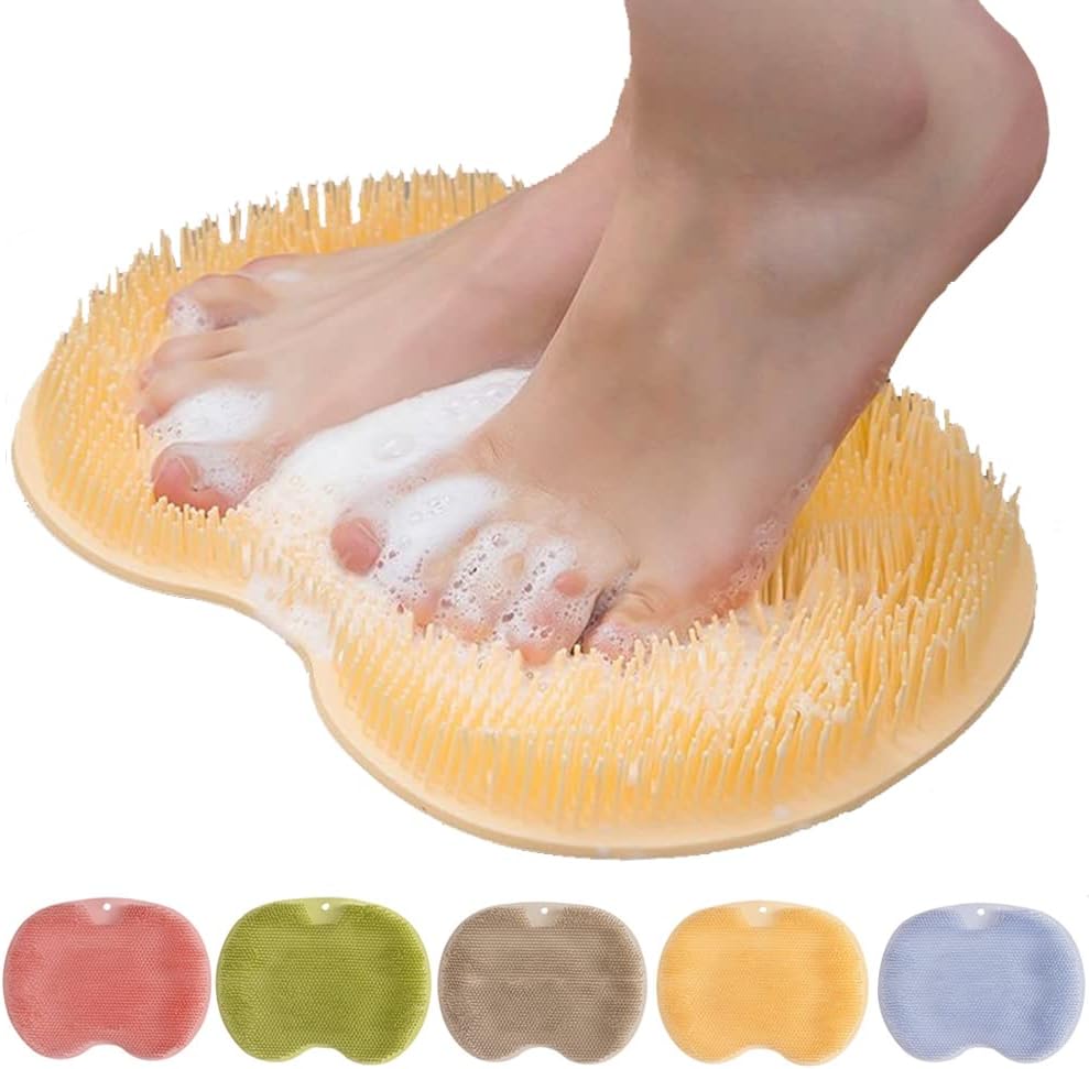 Vielseitige Silikon Fußpflegebürste & Duschmatte für Massage, Reinigung & Hygiene. Unisex und langlebig.