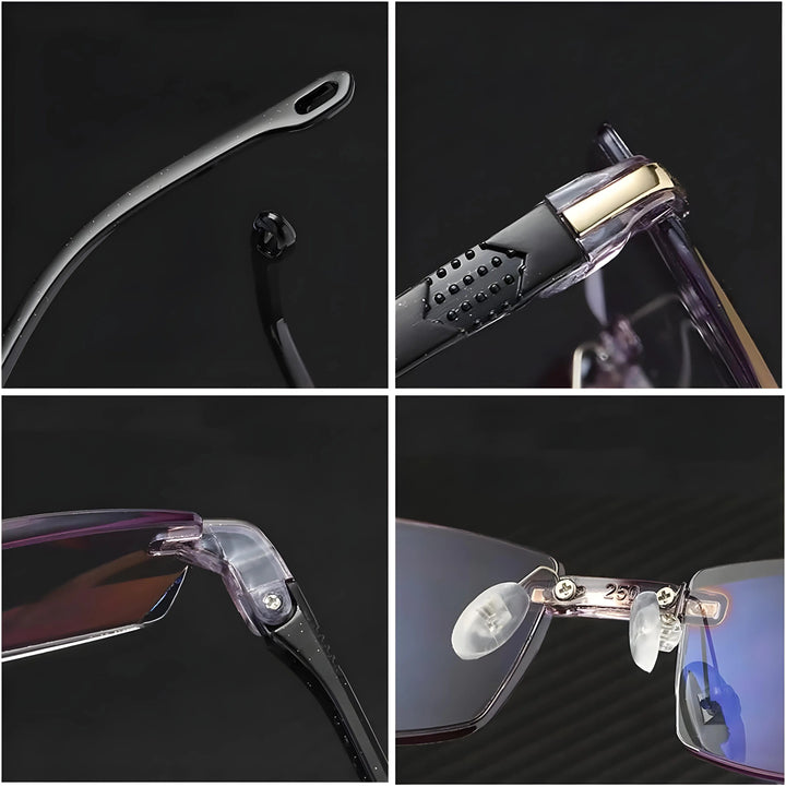 Elegante Unisex Gleitsichtbrille, Blaulichtfilter. Schützt vor Bildschirmlicht & Sonne. Kratzfest.