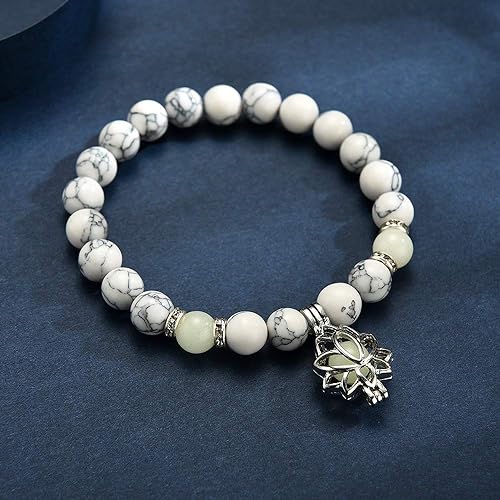 Leuchtendes Unisex Lotus Armband, Perlen, spiritueller Schmuck für Meditation und Achtsamkeit.