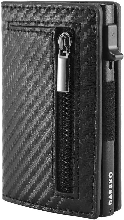 Stilvolles Unisex Portemonnaie mit RFID-Schutz, schwarzes Design, ideal für Damen und Herren.