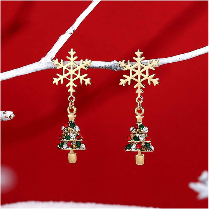 Elegante winterliche Schneeflocken-Ohrringe für Damen, perfekter Weihnachtsschmuck für festliche Anlässe.