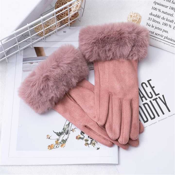 Detailansicht der eleganten Damen Winterhandschuhe, zeigt die Qualität und Touchscreen-Spitzen.