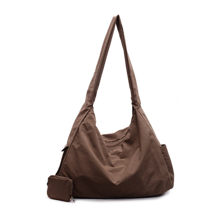 Grüne Damen Schultertasche im Hobo-Stil, geräumig, mit sicherem Reißverschluss & Frontfach.