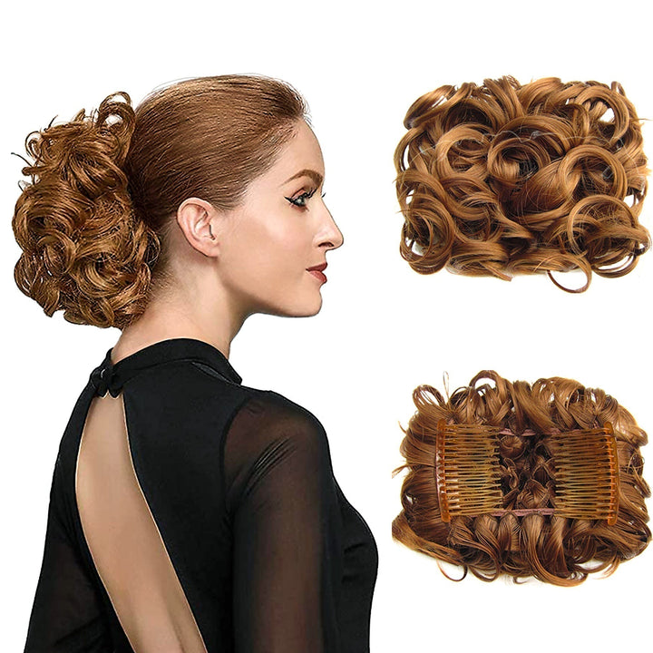 Synthetisches Dutt Haarteil für Damen mit Haarband, perfekt für schnelles Styling und Volumen.