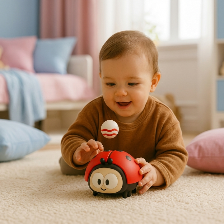 Elektrisches Marienkäfer Babyspielzeug mit faszinierendem Luftballon-Schwebeeffekt. Ideal für Kleinkind-Entwicklung.