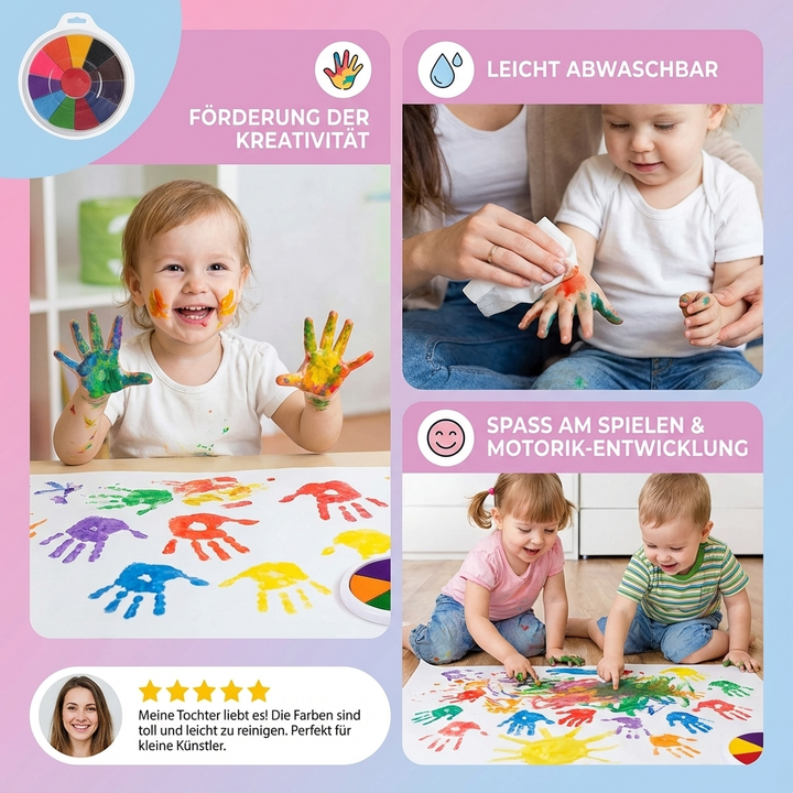 Kreatives Fingerfarben Bastelset als pädagogisches Geschenk für Kinder, fördert Kreativität & Feinmotorik.