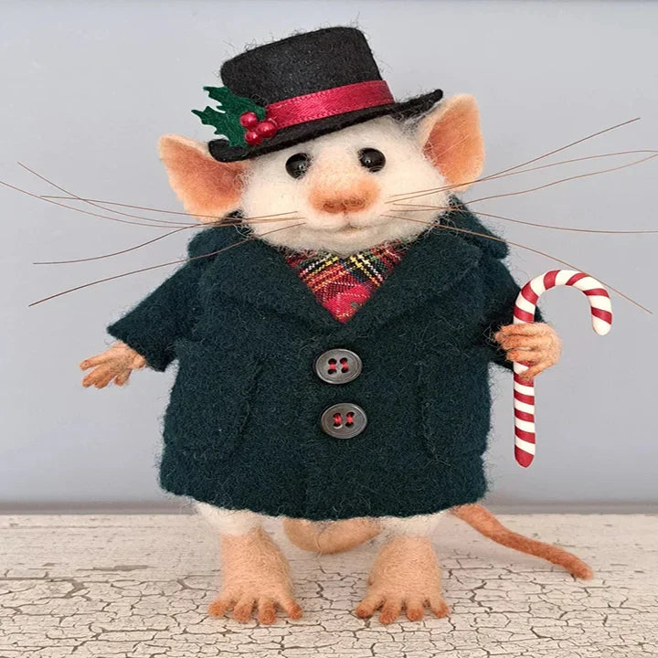 Handgefilzte Maus, süßes Wohnaccessoire, das ganze Jahr über als charmante Dekoration passend.