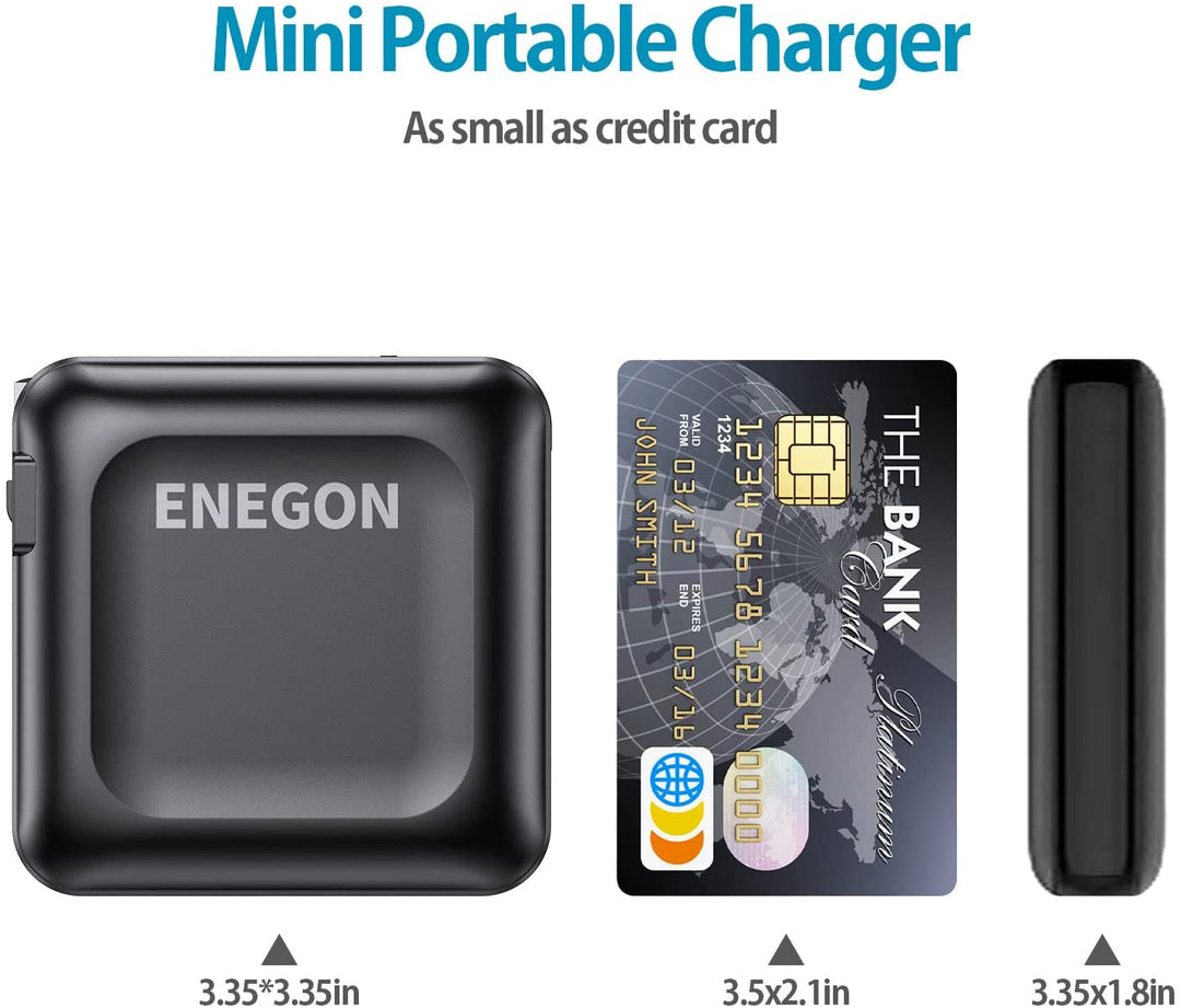 Mobile 15000 mAh Akku Powerbank mit AC-Stecker, USB-C & schneller Aufladung von Geräten.