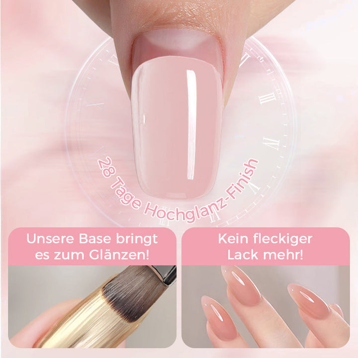 Hand hält multifunktionales Nagelhaftgel. Essentielles 3-in-1-Produkt für makellose Gelnägel & dauerhafte Nagelverstärkung.