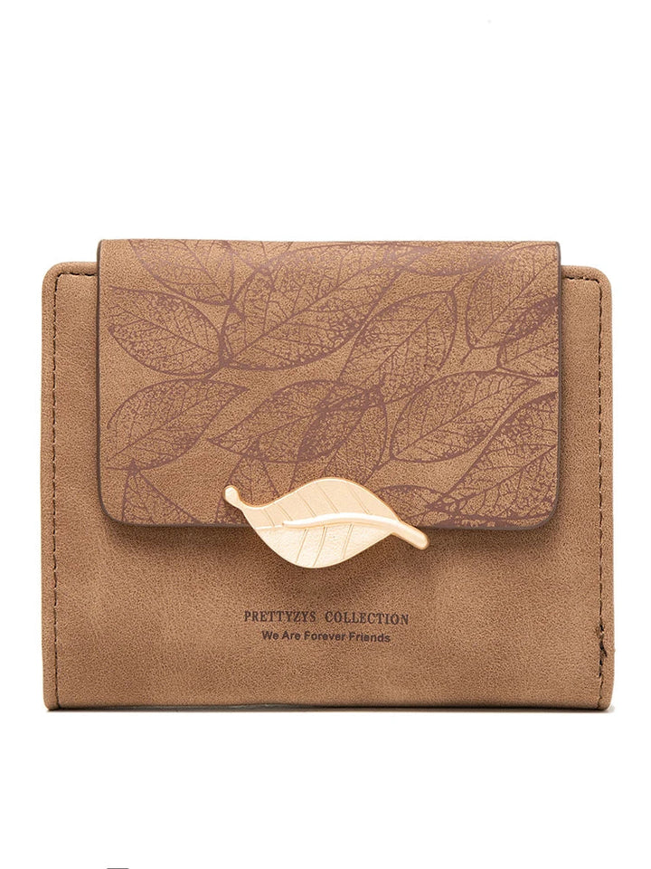 Edle Retro Damen Geldbörse mit einzigartigem Blattmuster-Design. Ein stilvolles und funktionales Mode-Accessoire.
