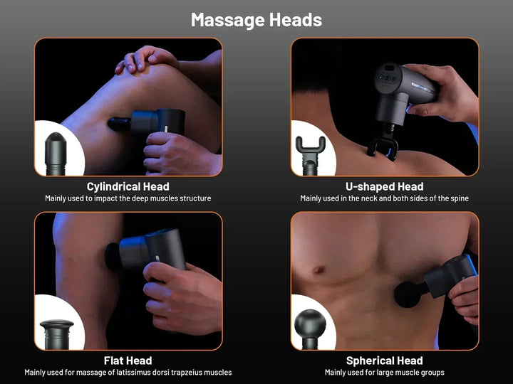 Detailansicht der Massagepistole: Display zeigt Wärme- & Kältefunktion für effektive Muskelregeneration.