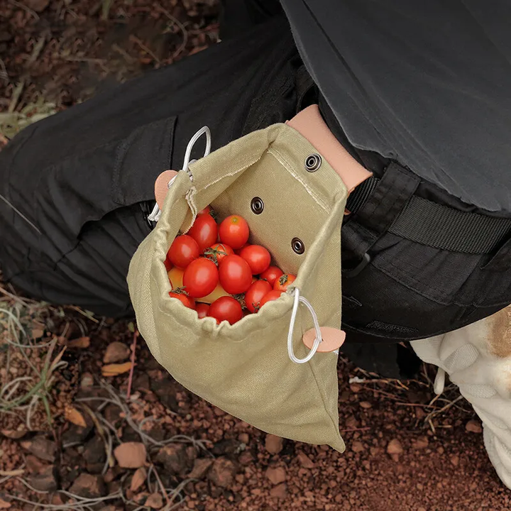 Hochwertige Canvas-Textur der faltbaren Gürteltasche, wasserdicht & robust, ideal für Outdoor-Reisen.