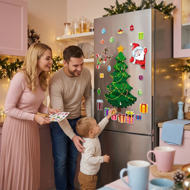 Weihnachtliches Montessori Magnet-Set für Kinder zum Dekorieren, Basteln & Lernen.