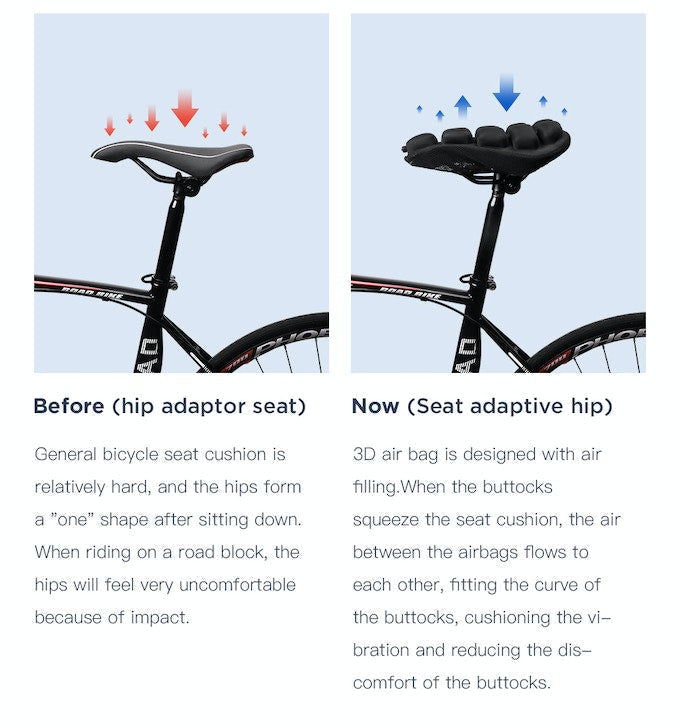 Strapazierfähiger Gel-Fahrradsattelüberzug für Citybike & E-Bike. Maximaler Komfort und hervorragende Stoßdämpfung.