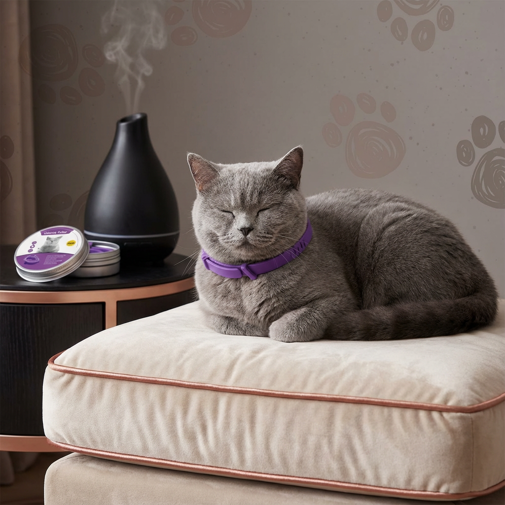 Beruhigendes Pheromon-Halsband für Hunde & Katzen zur Stresslinderung. Wirkt angstreduzierend und entspannend.