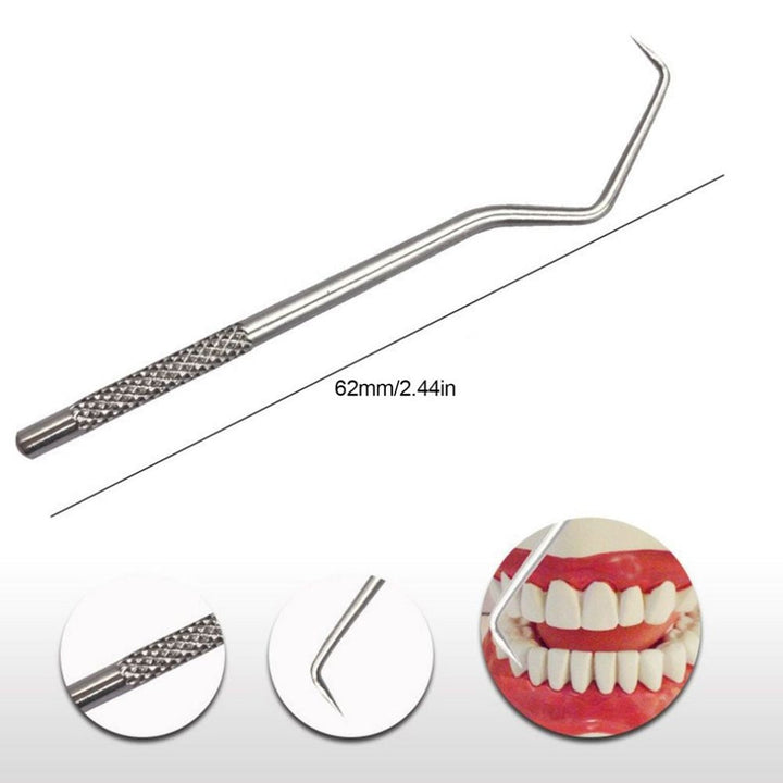 Robustes 7-teiliges Edelstahl Zahnstocher Set, unverzichtbar für hygienische Zahnreinigung auf Reisen.