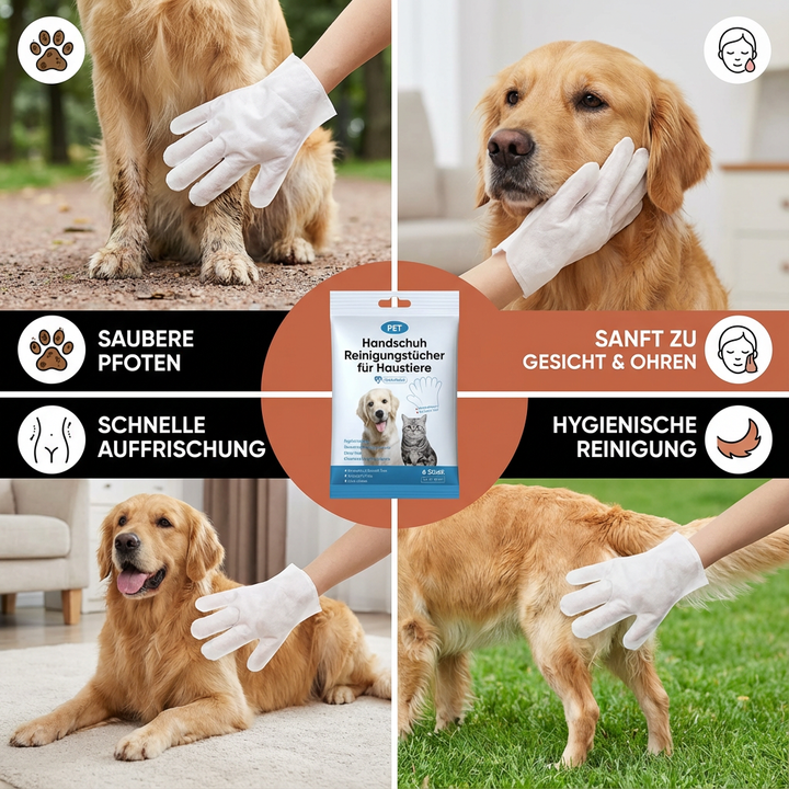 Einweg-Pflegehandschuhe für Haustiere. Perfekt für frische Sauberkeit und Hygiene von Hunden und Katzen unterwegs.
