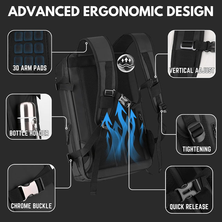 Stylischer diebstahlsicherer Laptop-Rucksack mit USB-C für 15 Zoll Notebooks, ideal für Stadt & Reise.
