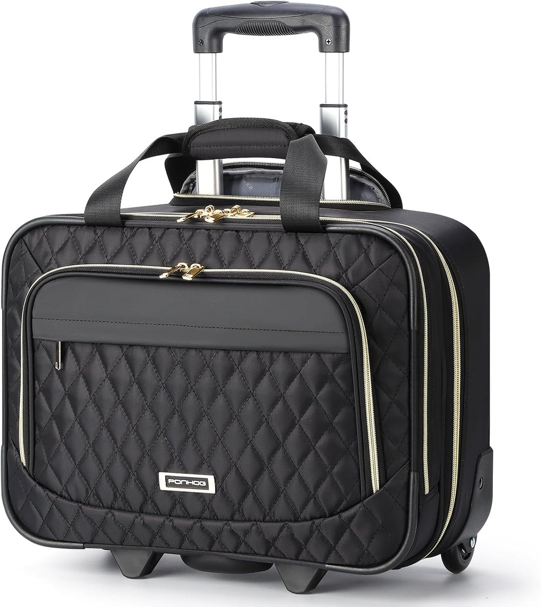 Unisex Rollkoffer für 15.6" Laptop, Handgepäck-Größe mit vielen Fächern für Business-Reisen.