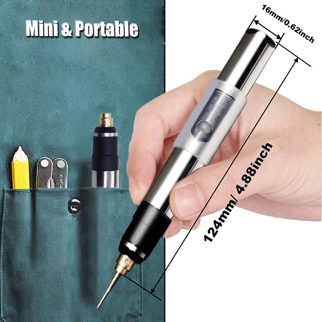 Elektrischer Gravierstift für persönliche Geschenke auf Holz, Glas, Metall. Ideal für Handwerk & DIY-Personalisierung.