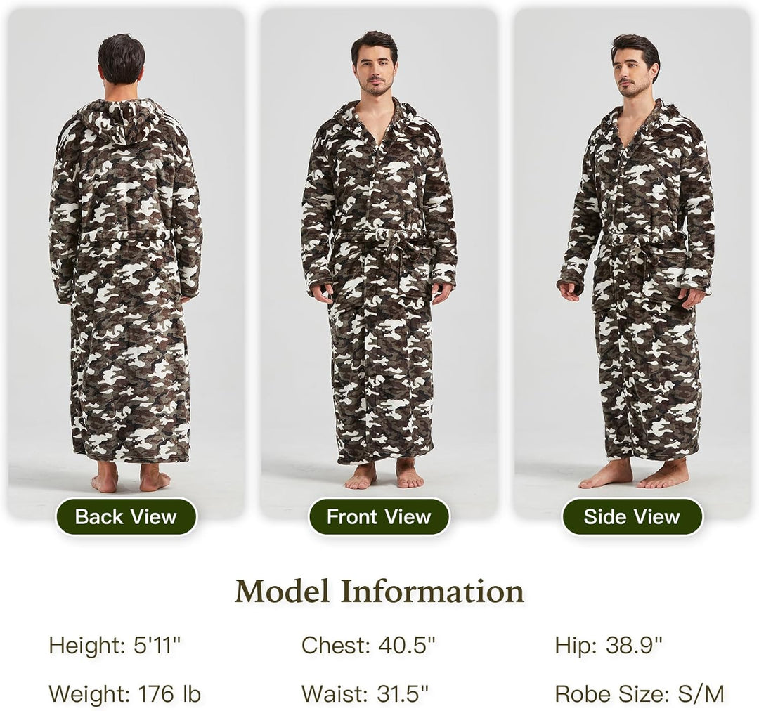 Klassischer Herren Bademantel mit Bindegürtel, zeitlose Loungewear.