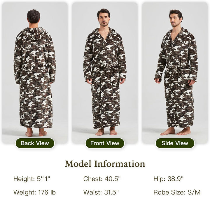 Klassischer Herren Bademantel mit Bindegürtel, zeitlose Loungewear.