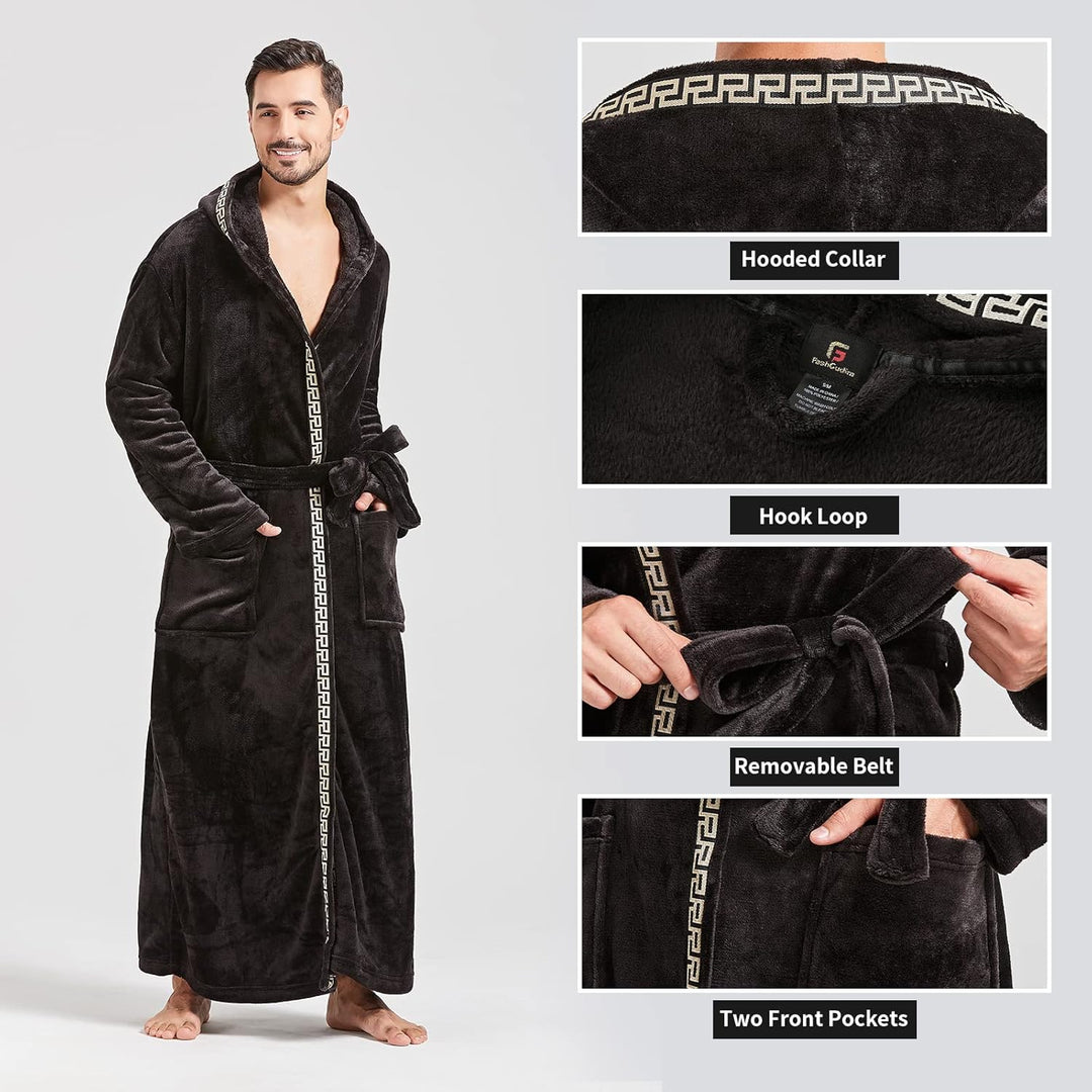 Langer Herren Bademantel für zusätzliche Wärme und Gemütlichkeit im Winter.