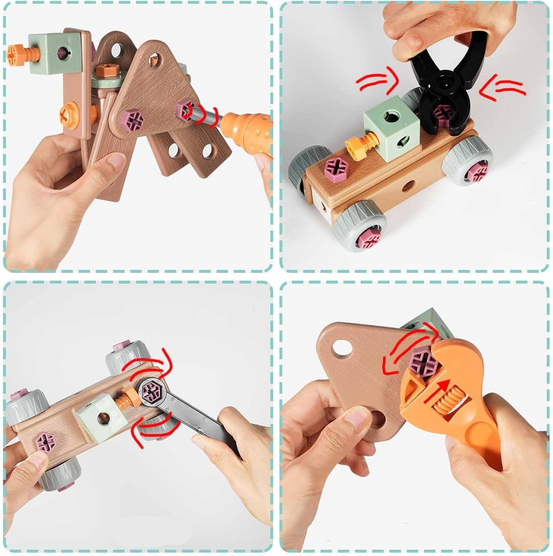 Baukasten Spielset: Neuheit & perfektes Geschenk für Kinder. Rollenspiel Werkzeugkoffer für kreative kleine Handwerker.