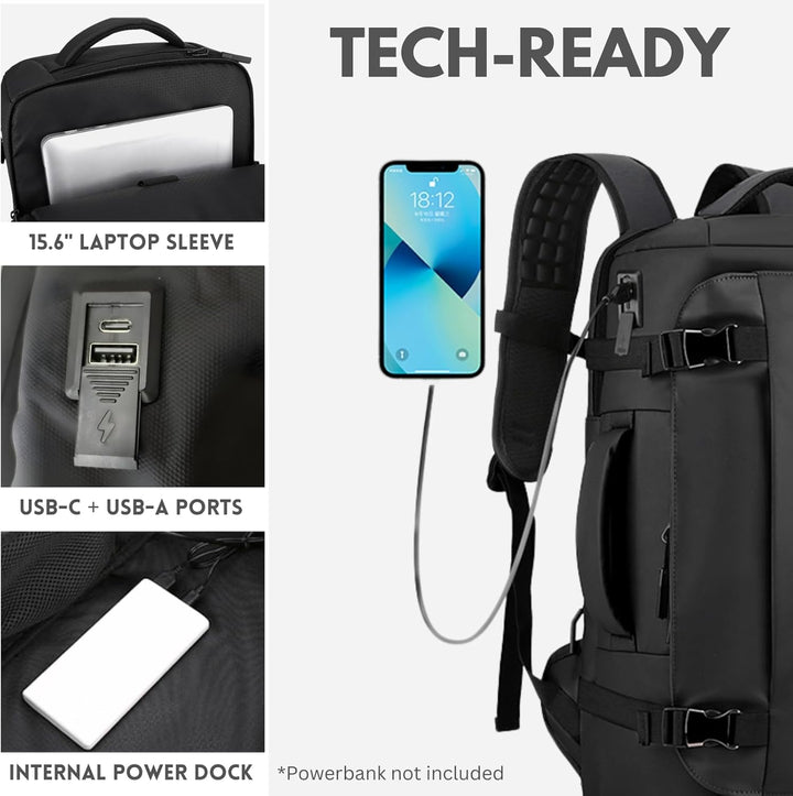 Robuster 15" Laptop-Rucksack wasserdicht; perfekt für Trekking, Reisen und den täglichen Weg zur Arbeit.