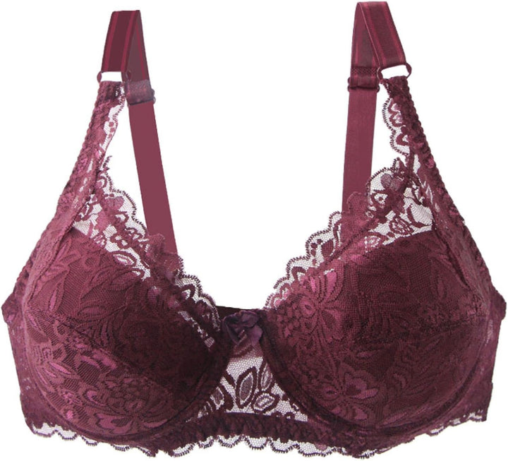 Komfortabler Damen Spitzen-BH in Übergröße mit Push-up Effekt & Bügeln, sexy Dessous.