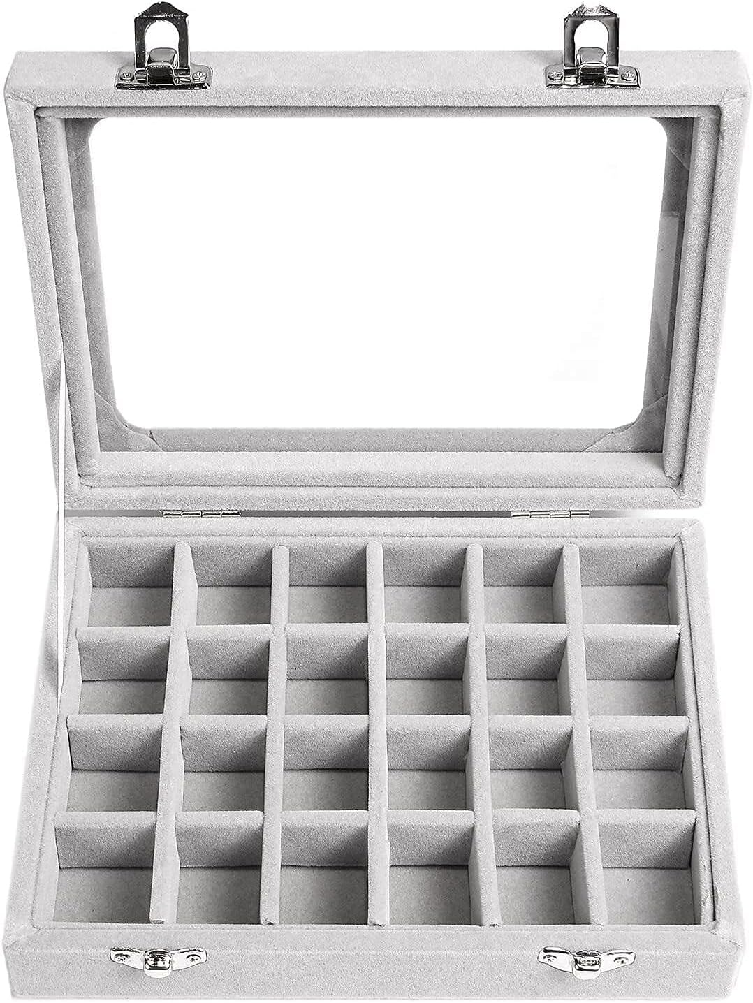 Weiches Samt Schmuckkästchen mit transparentem Deckel, um Damenschmuck elegant zu präsentieren und zu schützen.