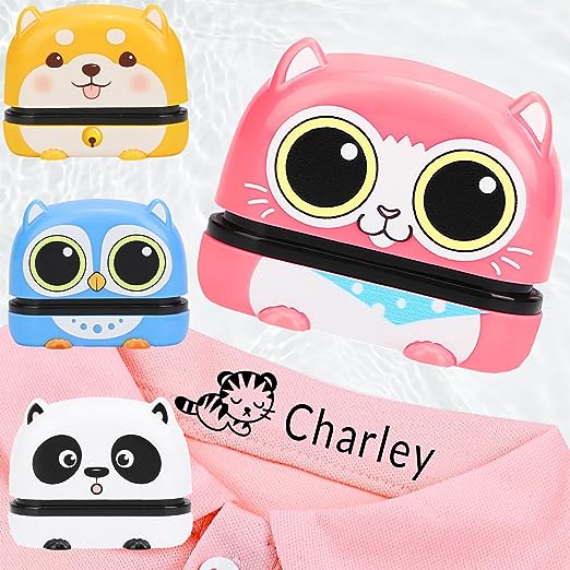 Namensstempel für Kita & Schule, personalisierbar, ideal für Kinderkleidung & Textilien.